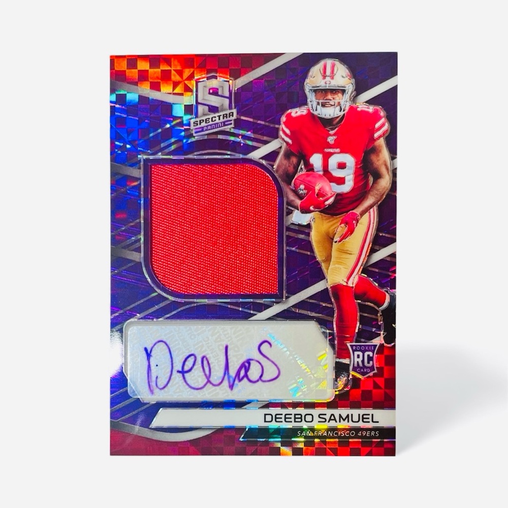 Deebo Samuel Spectra RPA Purple Neon Prizm Rookie Card 49ers Commanders NFL